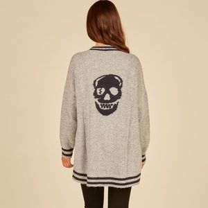 Vintage Havana Skull Cardigan Sweater medium